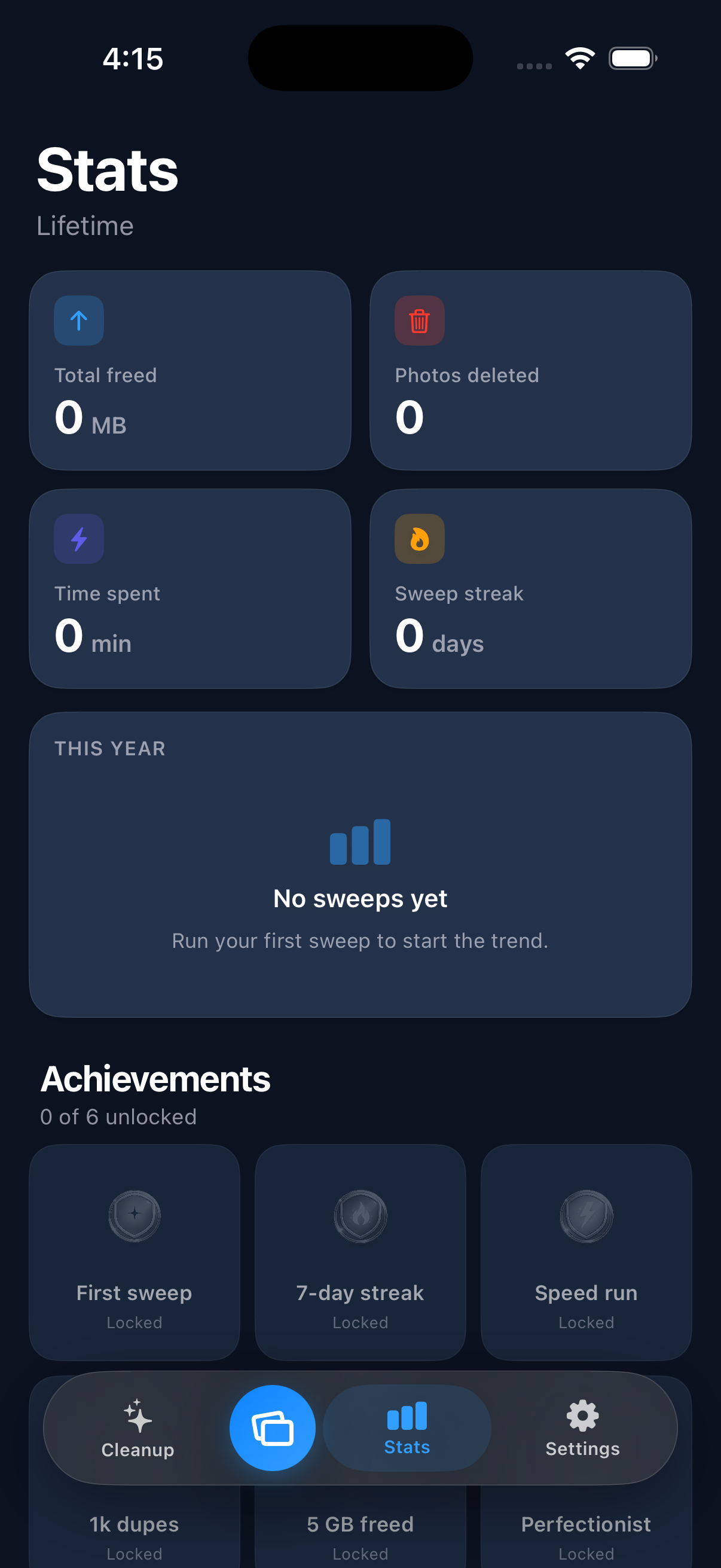 Stats and achievements