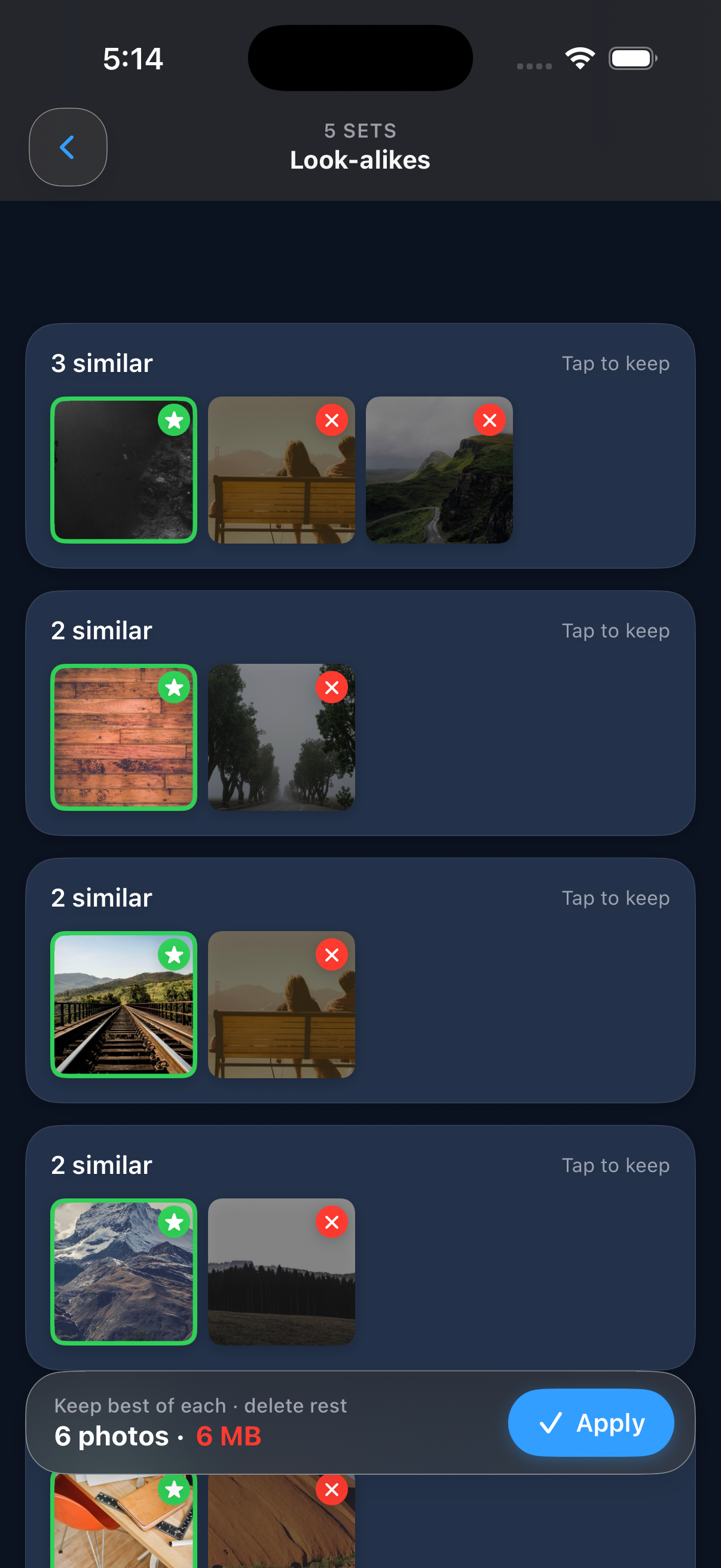 Look-alike sets view